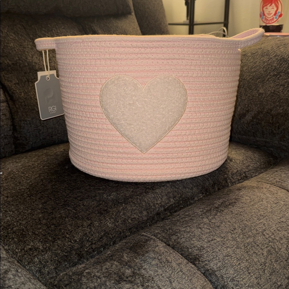 Pink Heart Storage Basket
